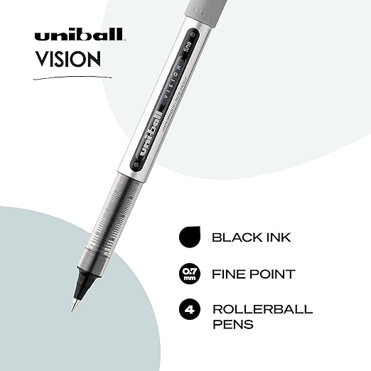 Uniball Black Pens Pack of 4