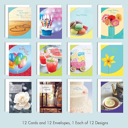 All Occasion Cards (12 Foiled and Embossed Greeting Cards)