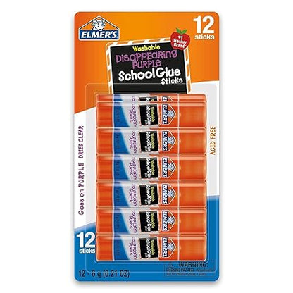 ELMER'S Disappearing Purple School Glue Sticks