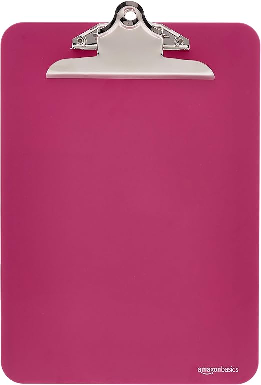 Amazon Basics Plastic Clipboards (Pack of 6)