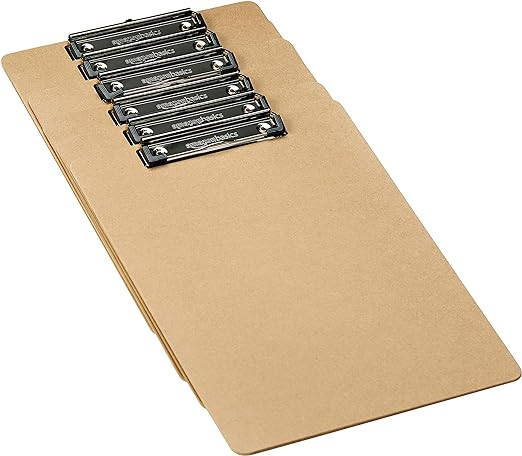 Amazon Basics Hardboard Clipboard (Pack of 6)